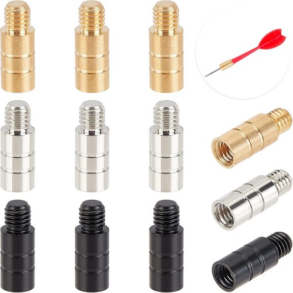 12Pcs 3 Colors 2 Gram Dart Weights Brass Add Accentuator for Darts with 2BA Threads Dart Accessories for Dart 16x6mm 4mm Inner Diameter