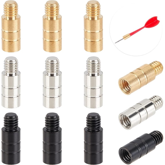 12Pcs 3 Colors 4Pcs Brass Dart Weight Add Accentuator Tools Mixed Color 16x6mm Inner Diameter: 4mm Pin: 4.5mm 4pcs/color