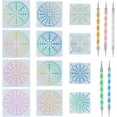 12Pcs 3 Sizes Mandala Painting Stencils with 5Pcs Dotting Tools 4/8/12