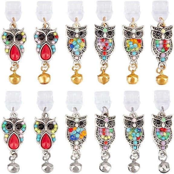 12Pcs 3 Styles Dust Plug Charms 1.7 Inch Long Plastic Mobile Dustproof Plugs with Owl Rhinestone Pendants Type C Dust Plug Charm Type C Port Caps Protector Phone Pendant Accessory colorful