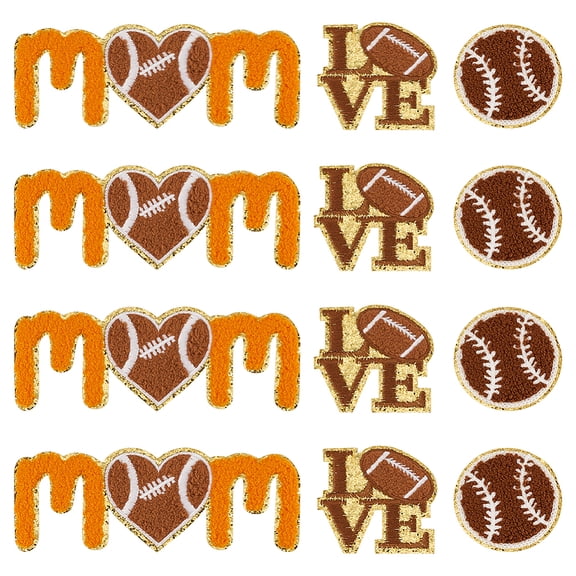 12Pcs 3 Styles Towel Cloth Computerized Embroidery Cloth Iron On/Sew On Patches Appliques Mixed Color 55~70x36~76x2.5~4mm 4pcs/style for DIY