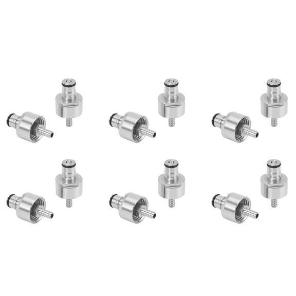 12Pcs 304 Stainless Steel Carbonation Cap 5/16 Inch Barb, Ball Lock Type, Fit Soft Drink PET Bottles, Homebrew Kegging