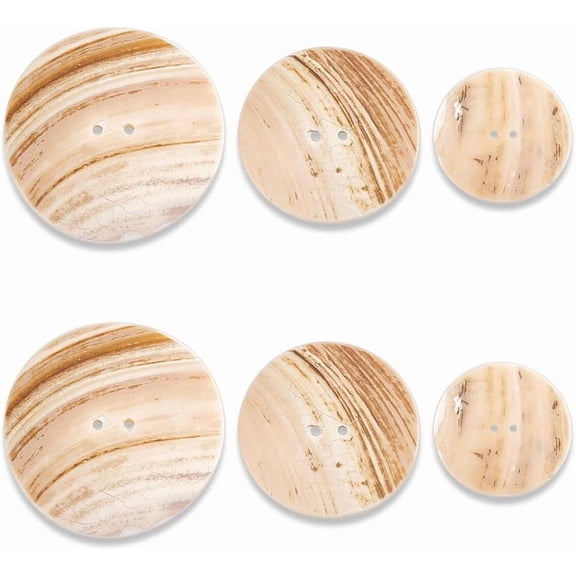 12Pcs 37~60.5mm/1.45~2.36 Inch Iridescent Mother of Pearl Shell Coat Buttons Natural Shell Buttons 2 Hole Craft Buttons for Sewing DIY Craft DIY