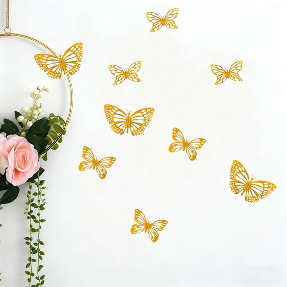 12Pcs 3D Beautiful Butterfly Removable DIY Wall Stickers, Suitable for Bedroom, Birthdays and Party Celebrations Removable Stickers, Multiple Decorative Styles