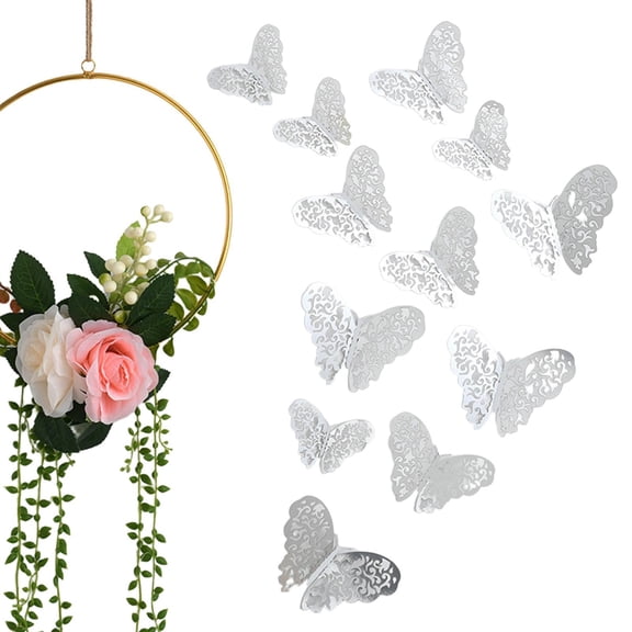 12Pcs 3D Butterfly Wall Stickers, DIY Butterfly Craft Supplies & Party Favors, Spring Wall Decor for Handmade Home & Wall Art Projects