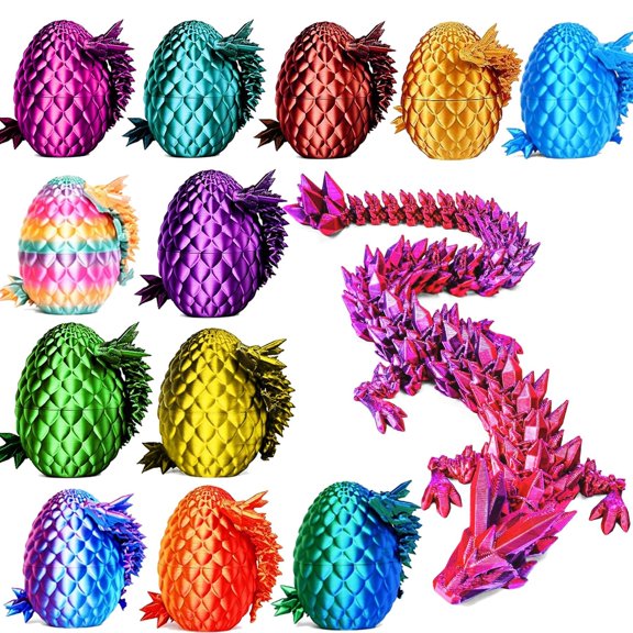 12Pcs 3D Printed Dragon Eggs Desktop Decoration
