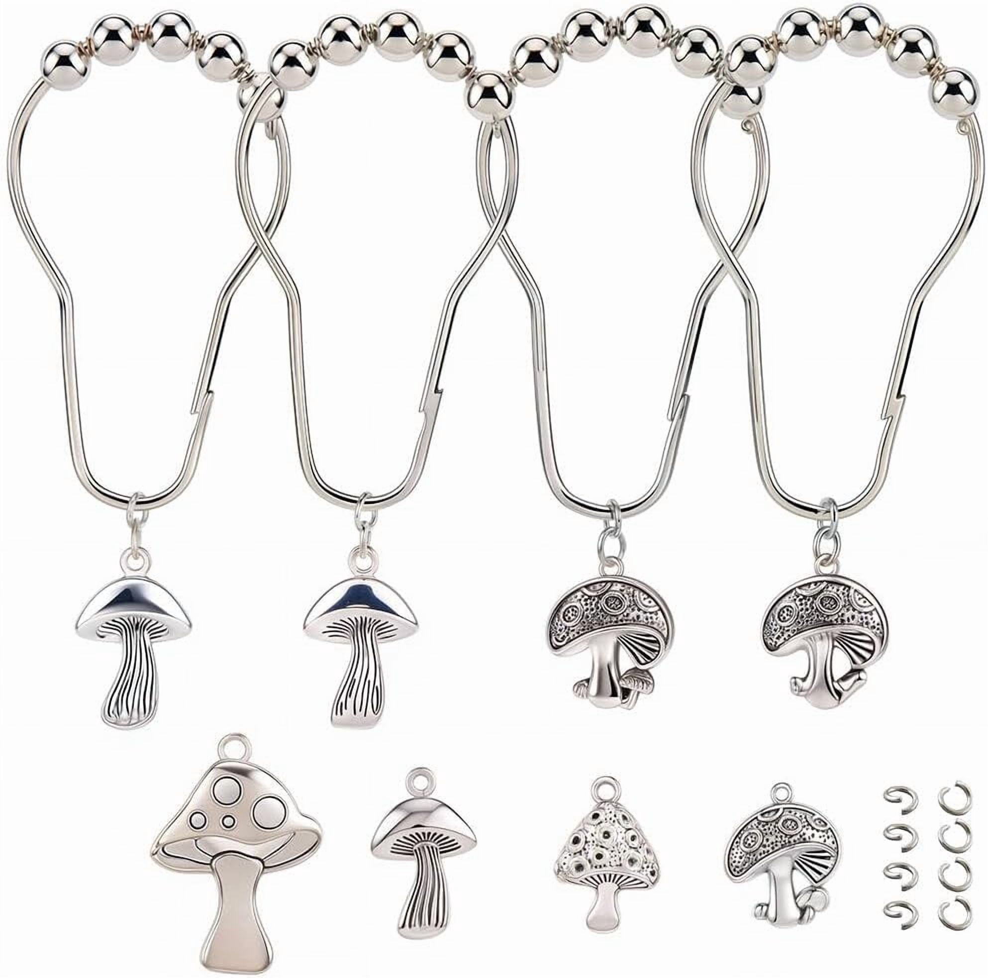 12Pcs 4 Styles Zinc Style Alloy Pendants Mushroom with 24Pcs 304 ...