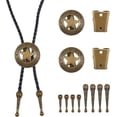 thumbnail image 1 of 12Pcs 4Styles DIY Bolo Tie Jewelry Making Finding Kit Including Iron Bolo Tie Slide Clasp Zinc Alloy Slide Clasp Cord Ends for Bolo Tie Making Antique Bronze, 1 of 9