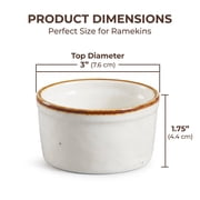 Contenpo Speckled 5oz Round Ramekins, With Brown Rim, Dishwasher Microwave Oven Safe, 12 Count
