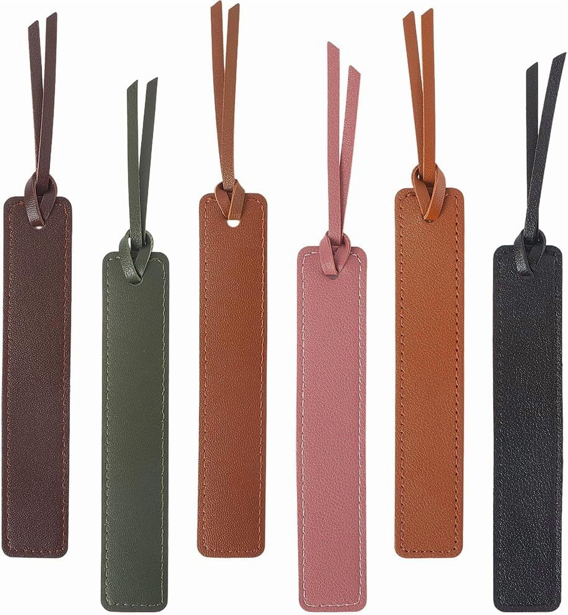 Bookmark Rope Loop 12Pcs 6 Colors Vintage Leather Bookmarks Bulk Classic Stitched Bookmark ...