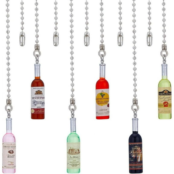 12Pcs 6 Style Bottle Ceiling Fan Pull Chain Extender Charm Pendant Decorative 12.6 Inch Extension Connector Ball Bead Cord Replacement Hanging Ornaments DIY for Lighting Lamp Bedroom Decor