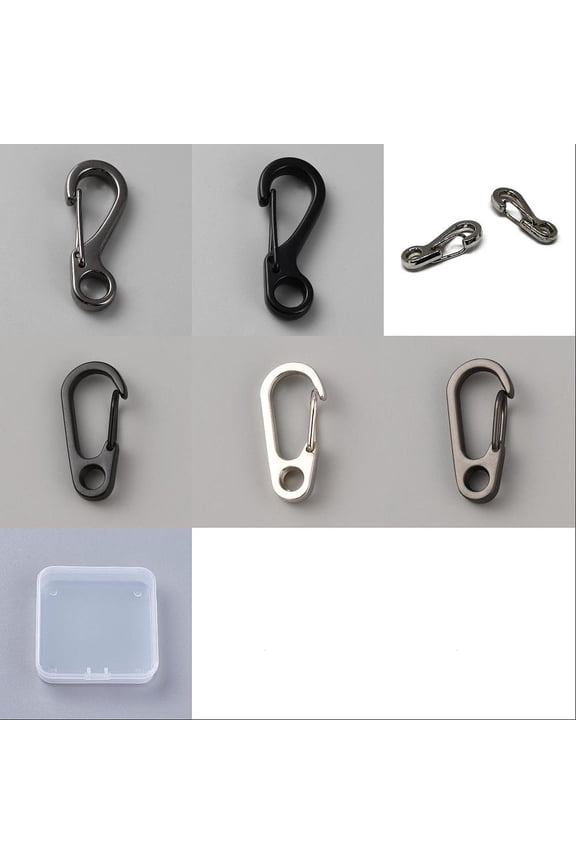 12Pcs 6 Style Zinc Alloy Keychain Locking Carabiner Spring Backpack Clasps Climbing Carabiners Quick Released Hooks Mixed Color