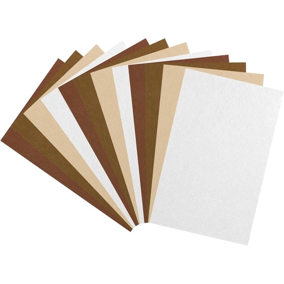 12Pcs 7.8"11.8" Brown Felt Sheets, 1mm Thick Soft Felt Fabric Sheet | Brown Series Colors Felt Pack Non-woven Felt Craft Fabric for DIY Crafts Patchwork Sewing Squares