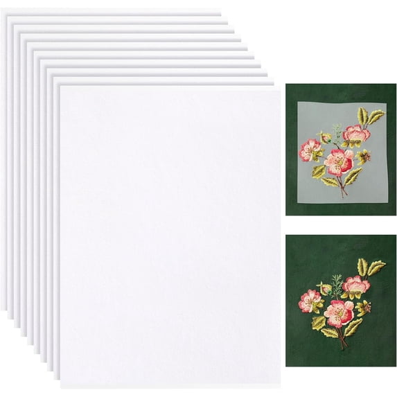 12Pcs A4 Blank Water Soluble Stabilizer Embroidery Paper, Boriyuan ...