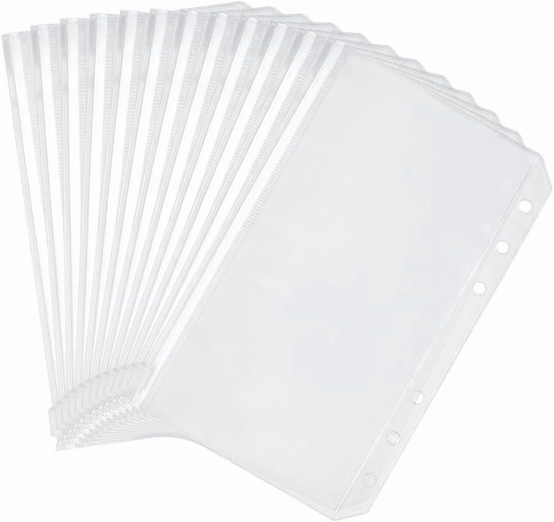 12Pcs A6 Binder Pockets Clear Cash Envelopes Clear Zipper Folders Loose ...