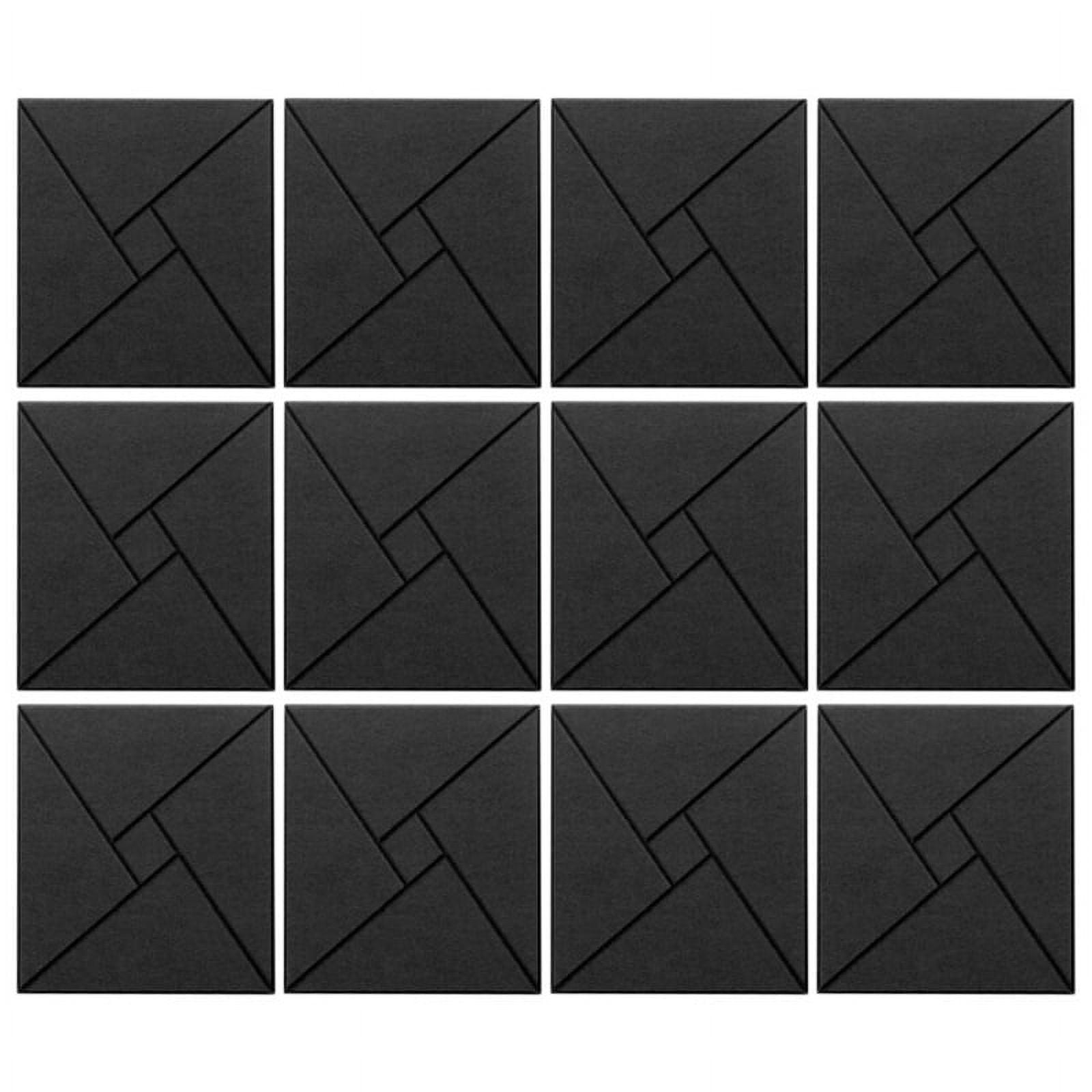 12Pcs Acoustic Panels, 12x12x0.4In Sound Proof Foam Panels, Black