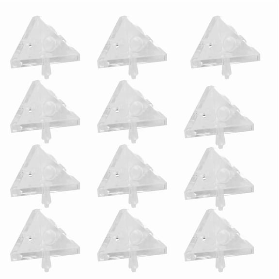 12Pcs Acrylic Corner Brackets with Semitransparent Screws Clear 3-Hole Right Angle Joint Brace Brackets