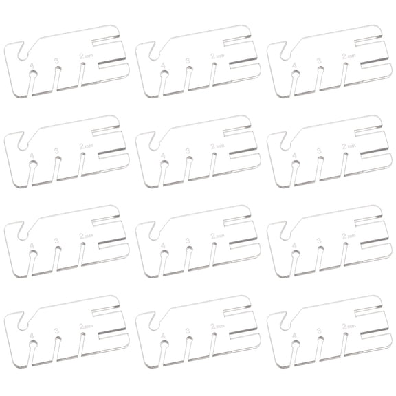 12Pcs Acrylic Crochet Knitting Loom Board Rectangle Clear 2.95x5.95x0.25cm DIY