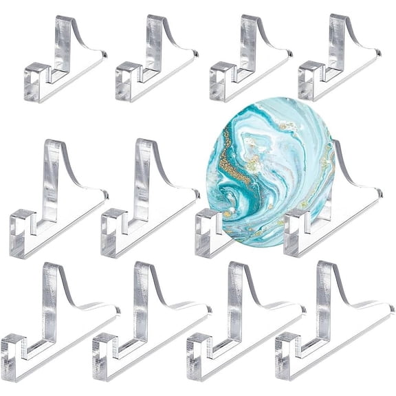 12Pcs Acrylic Easels Display Stands 3 Sizes Acrylic Plate Stands Desktop Transparent Display Holder Decorative Stand