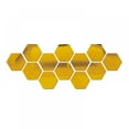 thumbnail image 1 of 12Pcs Acrylic Mirror Wall Stickers Self Adhesive Removable Hexagonal Decorative Mirror Sheet For Home Living Room Bedroom Decor Gold 46*40*23mm, 1 of 6