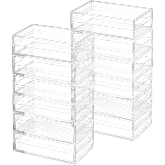 12Pcs Acrylic Storage Boxes with Lids 3.9x2.4x1.2 Inch Rectangle Storage Containers Transparent Plastic Display Cases for Wedding Party Jewelry AccessoriesClear