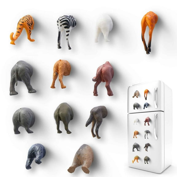 12Pcs Add Some Humor and Funny to your fridge with our Wild Animal Butt Magnets - Perfect for Home refrigerator magnets for adults