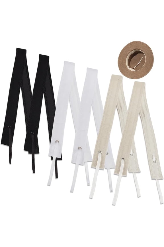 12Pcs Adjustable Hat Sizer Reducer Insert 3 Colors Drawstring Hat Tape Bands Hat Sizer Insert Hat Sweatband for Hats Caps Sewing Crafts Accessories 23.6x1.2 Inch