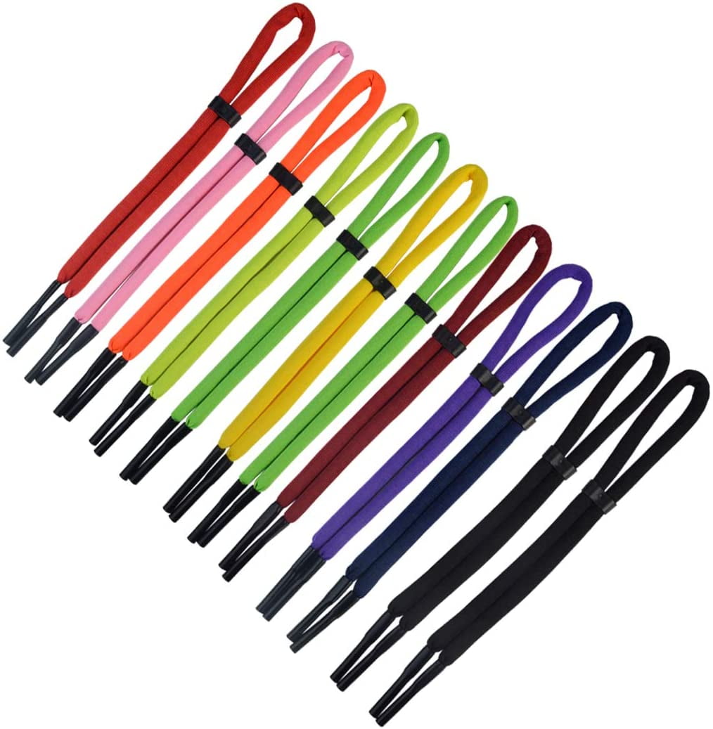 12Pcs Adjustable Sunglasses Straps, Unisex Eyeglass Retainer Holder Strap Floating Foam Glasses Straps Colorful Eyewear Retainer Sunglass Keepers Chain Cord Lanyard for Sport Men Women Kid(10 Color)