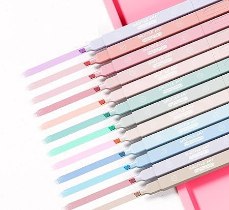 12Pcs Aesthetic Cute Highlighters Bible Pastel Highlighters and Pens no bleed Highlighters