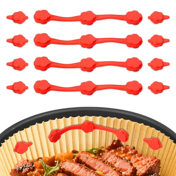 12Pcs Air Fryer Magnet Silicone Buckle Set Heat Resistant Universal Air Fryer Silicone Strip for Fixing Parchment Paper Liners