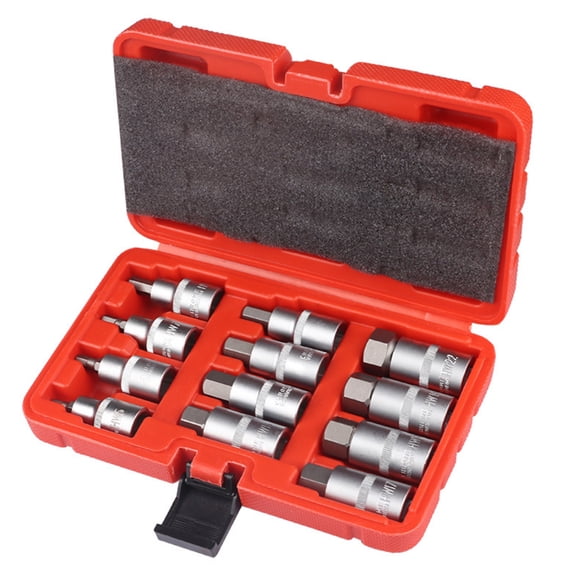 12Pcs Allen Hexagon Bit Socket Set Hexagon Bit Socket Allen Key Hexagon Wrenches Tool 1/2inch Drives Hexagon Socket Tool