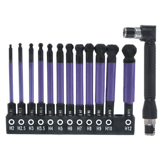 12Pcs Allen Wrenches Drill Bit 1/4inch Hexagonal Screwdriver Bit Set Allen Key Bit Set for Assembling Furniture Accessories