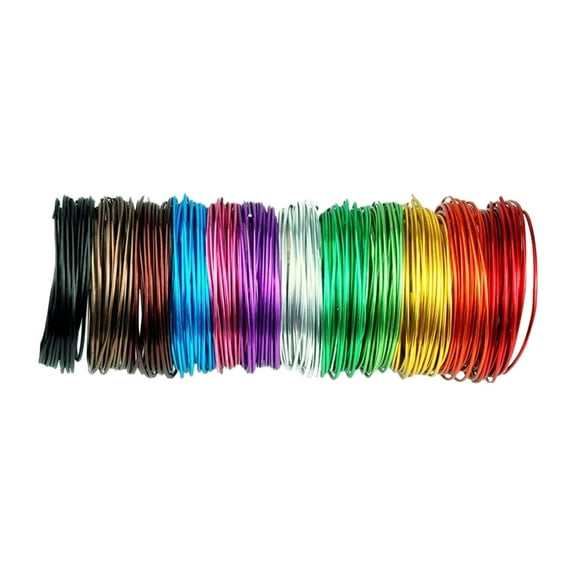 12Pcs Aluminium Wire 1mm Craft Cord 12 Colors Artistic Bendable Metal Wire for Wreath Floral Making Sculpting Dolls Skeleton