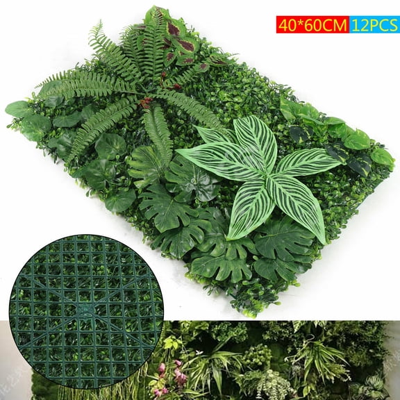 12Pcs Art Plant Grass Mat 40cm X 60cm Privacy Wall Decoration Carpet Lawn Garden Fence