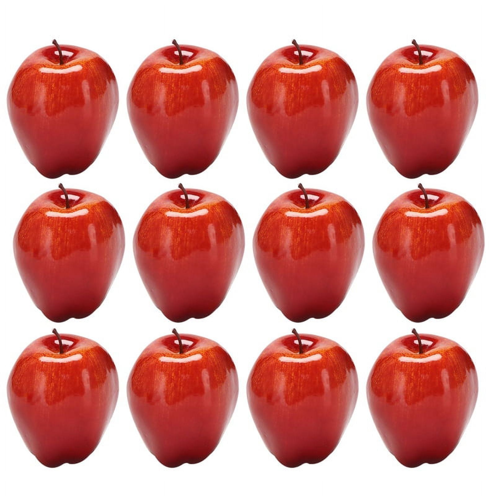 12Pcs Artificial Apples Red Delicious Fruit for Kitchen Home Foods