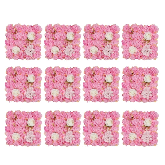 12Pcs Artificial Flower Wall Panel 3D Floral Backdrop Walls15 X 15" Flower Wall Decor Panel Flower Backdrop for Party Home Background Decor, Pink