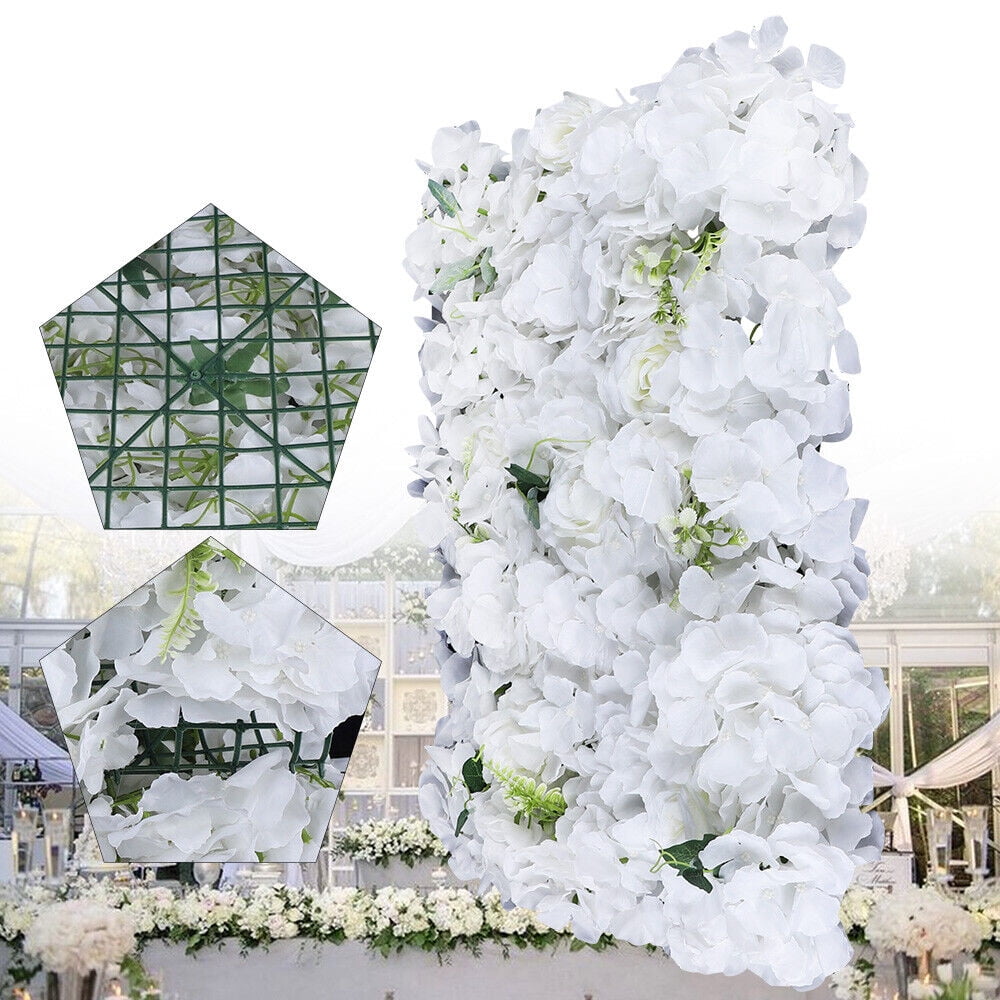 12-Pack Silk Flowers Wall Panels - DIY Artificial Hydrangea Backdrop For Wedding, Party, Home Decor