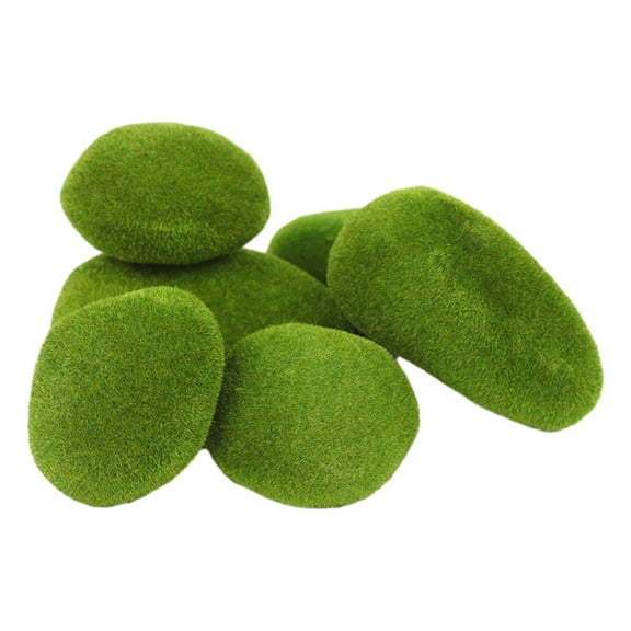 12Pcs Artificial Moss Rocks, Faux Green Moss Fake Moss Green Moss Balls Decorative Covered Stones 3 Size for Plants Indoor Fish Tank Planter Filler Decor Gardens Floral Arrangements DIY Art Crafts
