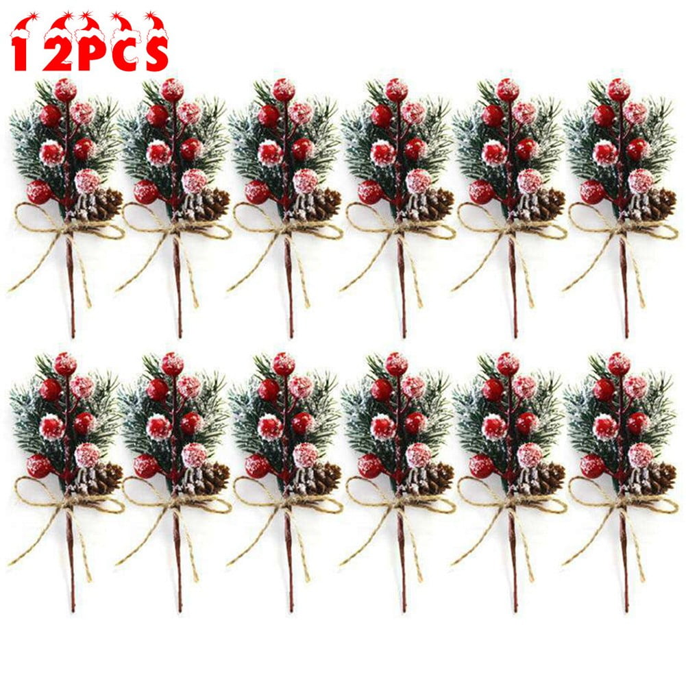 HAOSHICS 25 Pcs Poinsettias Artificial Christmas Flowers  Decorations,Glitter Poinsettia Flowers for Wedding Home Christmas Tree  Ornaments with