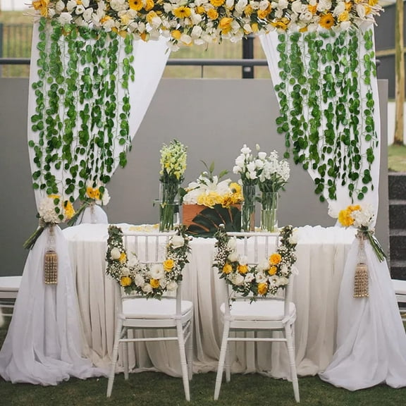 12Pcs Artificial Plants Vine Hanging Garland - Faux Flowers for Home Kitchen Garden Decor, Household Imitation, By Kingtowag