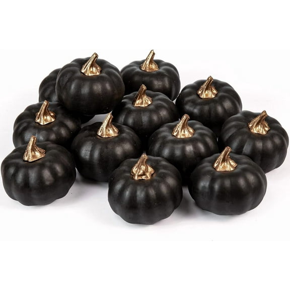 12Pcs Artificial Pumpkins Bulk Vintage Pumpkin Harvest Lifelike Pumpkin Fake Foam Pumpkin for Fall Autumn Halloween Home Thanksgiving Party House Kitchen Wedding Decor