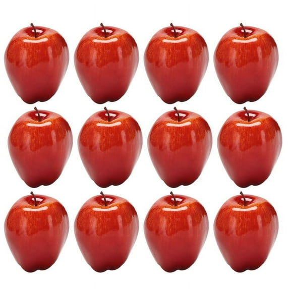 12Pcs Artificial Apples Red Delicious Fruit for Kitchen Home Decor