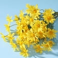 thumbnail image 1 of 12Pcs Artificial Silk Daisies Flowers Outdoor UV Resistant Fake Wildflowers with Stems Greenery Shrubs Plants Arrangements for Home Garden Table Wedding Decoration (Yellow), 1 of 12