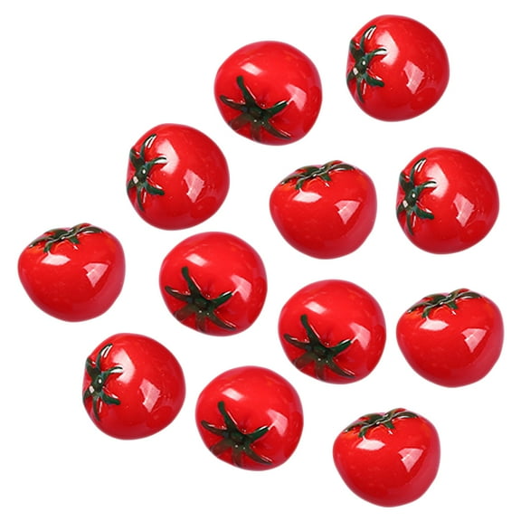 12-Piece Artificial Tomato Set, Realistic Resin Fake Tomatoes, Miniature Fruit and Vegetable Decor for Home and Kitchen Display