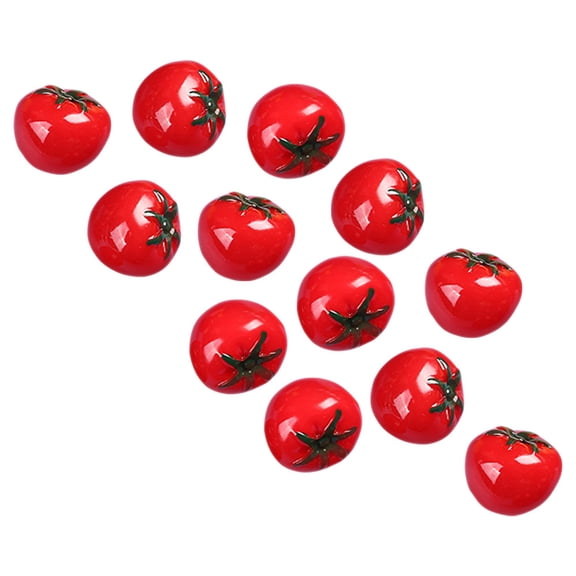 12-Piece Realistic Artificial Tomato Set, Mini Resin Fake Tomatoes for Home, Kitchen, and Fruit Vegetable Display Decor