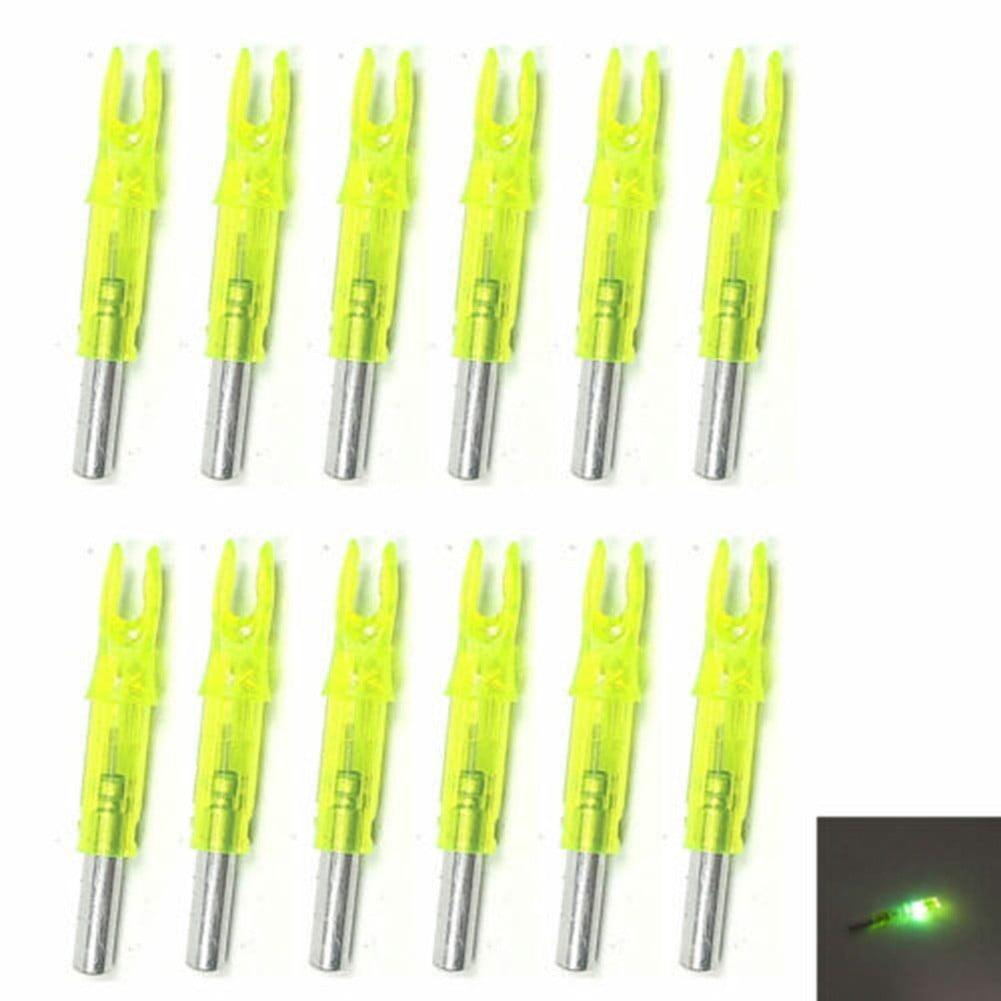 12Pcs Automatic LED Archery Arrows Lighted Nocks 6.2mm Arrow Nock Tail