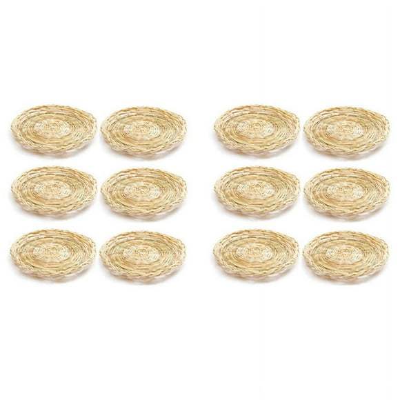 12Pcs Bamboo Paper Plate Holder - 10 Inch Round Woven Plate Holder, Reusable Paper Plate Holders for Picnic