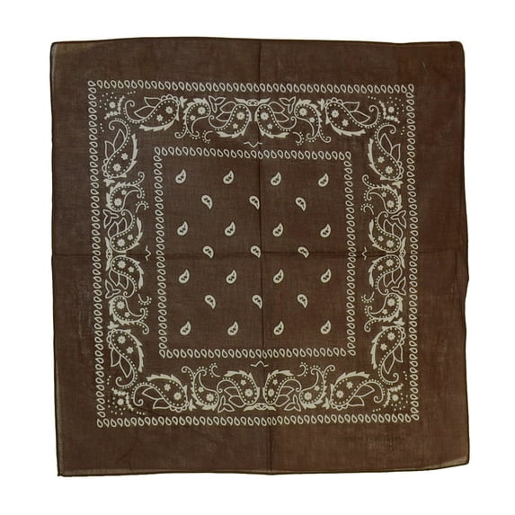 12Pcs Bandanas 100% Cotton Double Sided Paisley Print Head Wrap Scarf Headband Brown