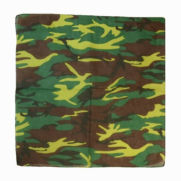 12Pcs Bandanas 100% Cotton Double Sided Paisley Print Head Wrap Scarf Headband Camo Woodland