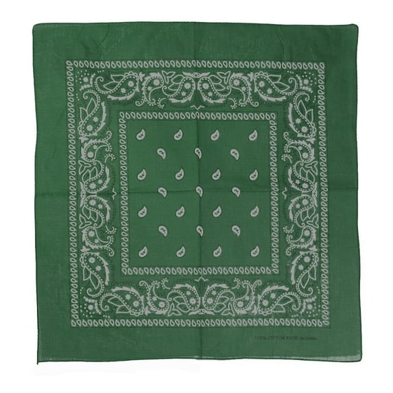 12Pcs Bandanas 100% Cotton Double Sided Paisley Print Head Wrap Scarf Headband Deep Green